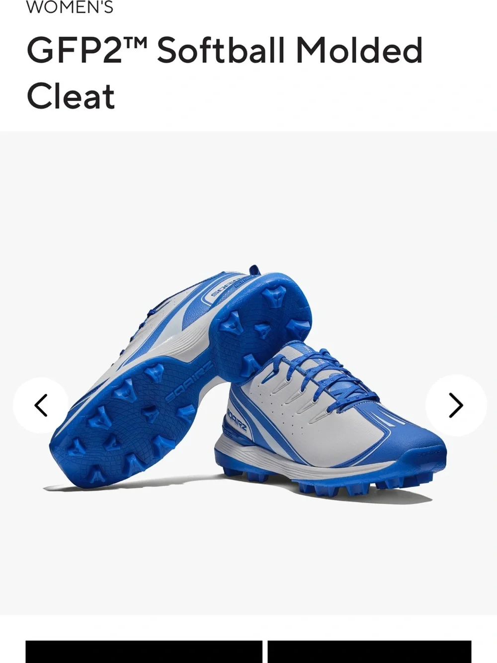 SQAIRZ Women's Softball Molded Cleat - Blue/White 8